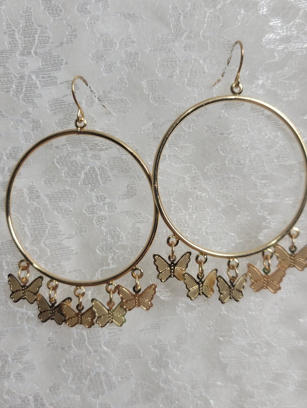 Fairycore Butterfly Hoop Earrings